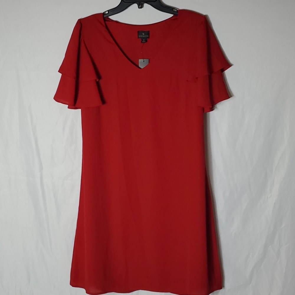Rumba Red Shirt with ruffled sleeves